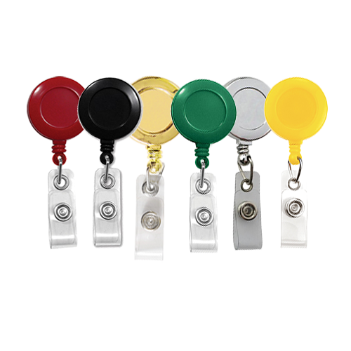Classic Badge Reel with Clear Vinyl Strap (All Colors/Attachments) - Packs of 100