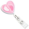 White-Pink-Label-Heart-Shaped-Badge-Reel-Swivel-Spring-Clip-2120-7632