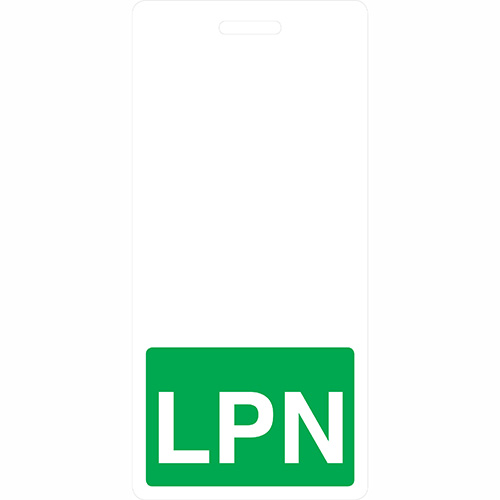 Vertical Badge Buddy with Green Border Licensed Practical Nurse/LPN 