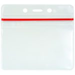 Clear Classic Vinyl Badge Holder w/ Zipper - Horizontal - Pack of 100 - 1815-1010