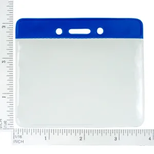 Blue-Color-Coded-Vinyl-ID-Badge-Holder-Horizontal-Size-153100BL