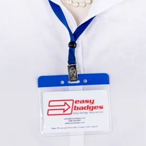 Blue-Color-Coded-Vinyl-ID-Badge-Holder-Horizontal-Attachment-153100BL