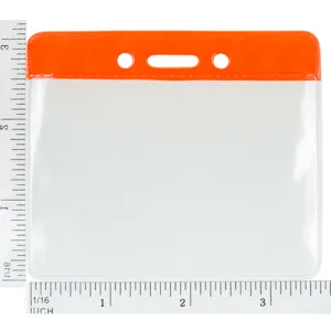 Orange-Color-Coded-Vinyl-ID-Badge-Holder-Horizontal-Size-153100O