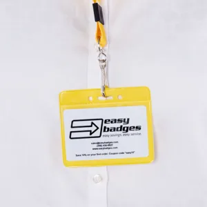 Yellow-Vinyl-ID-Badge-Holder-Horizontal-Attachment-153110Y