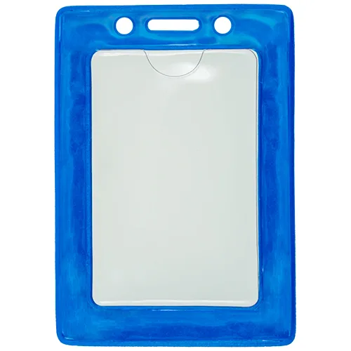 Blue Framed Vinyl Badge Holder – Vertical – Pack of 100 – 153120BL