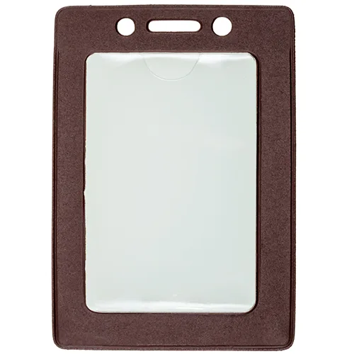 Brown Framed Vinyl Badge Holder – Vertical – Pack of 100 – 153120BR