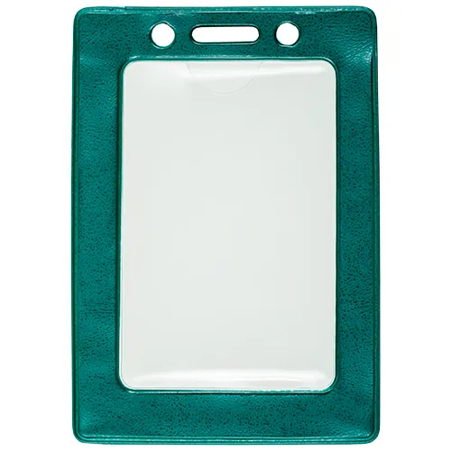 Green Framed Vinyl Badge Holder – Vertical – Pack of 100 – 153120GR