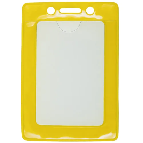 Yellow Framed Vinyl Badge Holder – Vertical – Pack of 100 – 153120Y