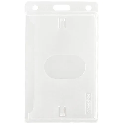 Hard Plastic Frosted Card ID Badge Holder – Vertical – Pack of 100 – 153186
