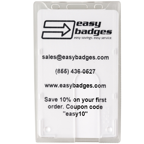 Hard Plastic Frosted ID Badge Holder - Vertical - Pack of 100 - 153196 - Easy Badges