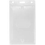 Hard Plastic Crystal Clear ID Badge Holder - Vertical - Pack of 100 -726-CSN