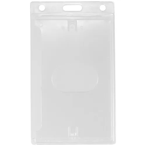 Hard Plastic Crystal Clear ID Badge Holder - Vertical - Pack of 100 -726-CSN