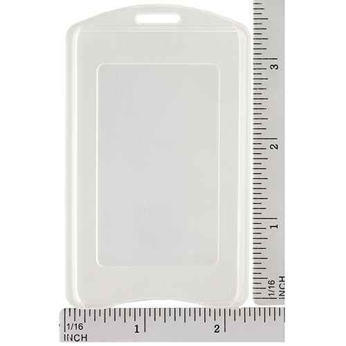 Hard Plastic Frosted Card ID Badge Holder - Vertical - Pack of 100 - 153186 - Easy Badges