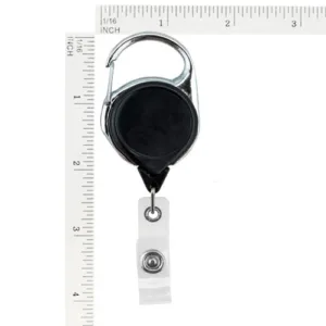 Black-Carabiner-Badge-Reel-Belt-Clip-Size-152058BK