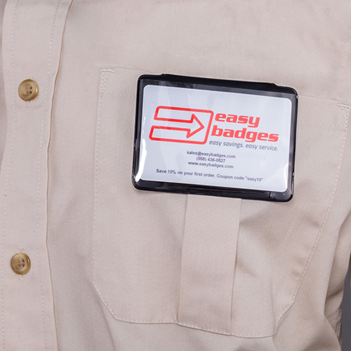 Pocket ID Badge Holder Horizontal 153086 EasyBadges