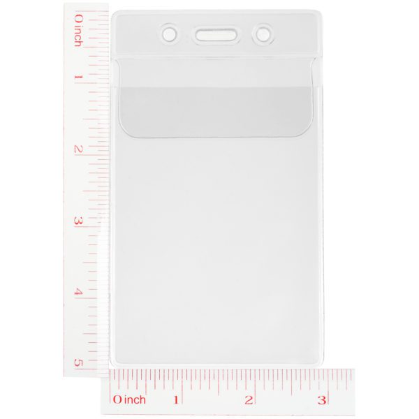 Badge-Holder-Clear-Vinyl-Flap-New-Size-Vertical-153091