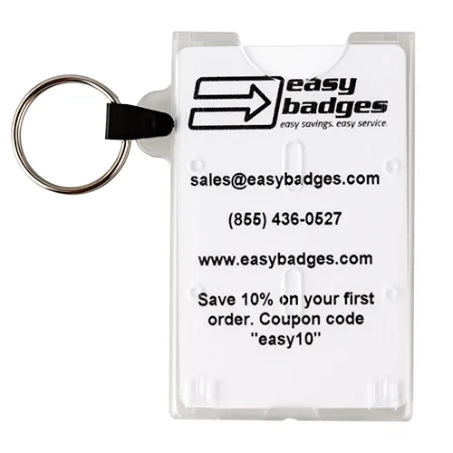 Key Ring Hard Plastic ID Badge Holder – Pack of 100 – 153181