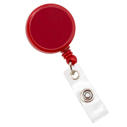 Classic Retractable Red Badge Reel w/ Clear Vinyl Strap – Pack of 100 – 2120-3036