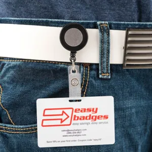Heavy-Duty-Black-Chrome-Badge-Reel-Vinyl-Strap-Belt-Clip-Attachment-2120-3101