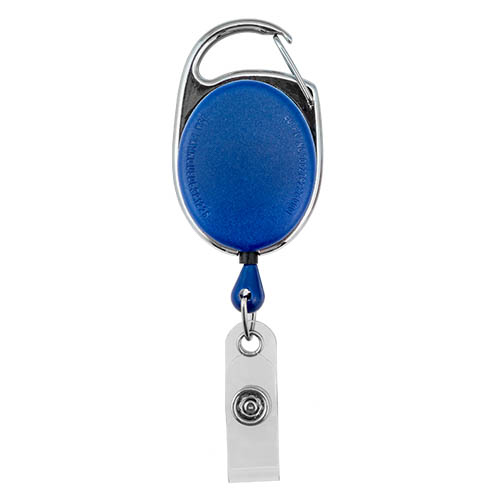 Oval Carabiner Blue Badge Reel w/ Clear Vinyl Strap 152069BL EasyBadges
