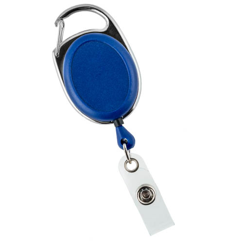  Bulk 100 Pack - Specialist ID Premium Carabiner Clip Badge  Reels - Retractable, Modern, Oval Shaped I.D. Card Holders for Swipe Cards  (Translucent Blue) : Office Products