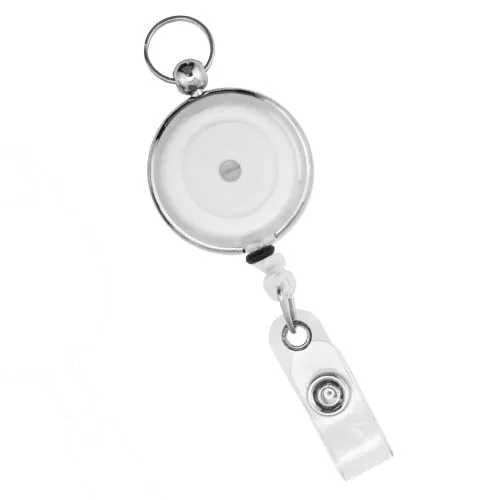 Retractable Translucent White Lanyard Badge Reel – Pack of 100 – 152135CLR