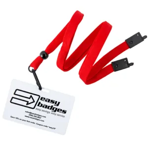Red-3-8-Inch-Flat-Woven-Breakaway-Lanyard-Plastic-Hook-Badge-152142R Red-3-8-Inch-Flat-Woven-Breakaway-Lanyard-Plastic-Hook-Badge-152142R
