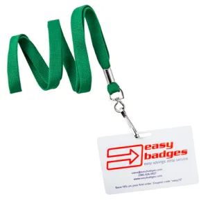 Green-3-8-Inch-Flat-Woven-Non-Breakaway-Lanyard-Badge-152154GR