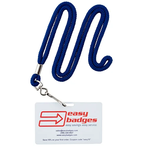Classic 3/16″ Round Royal Blue Lanyard w/ Steel Swivel Hook – Pack of 100 – 152164RBL