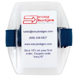 Clear-Vinyl-Armband-ID-Badge-Holder-Vertical-Blue-Front-152181BL