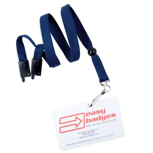 Navy-Blue-3-8-Inch-Flat-Woven-Breakaway-Lanyard-Metal-Swivel-Hook-Badge-152145NBL