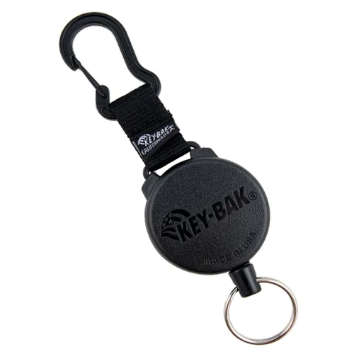 Key-Bak Carabiner Badge Reel w/ Key Ring – Pack of 100 – BR-488-BLK