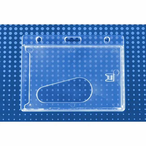 Hard Plastic Crystal Clear ID Badge Holder – Horizontal – Pack of 100 – 726-CT1