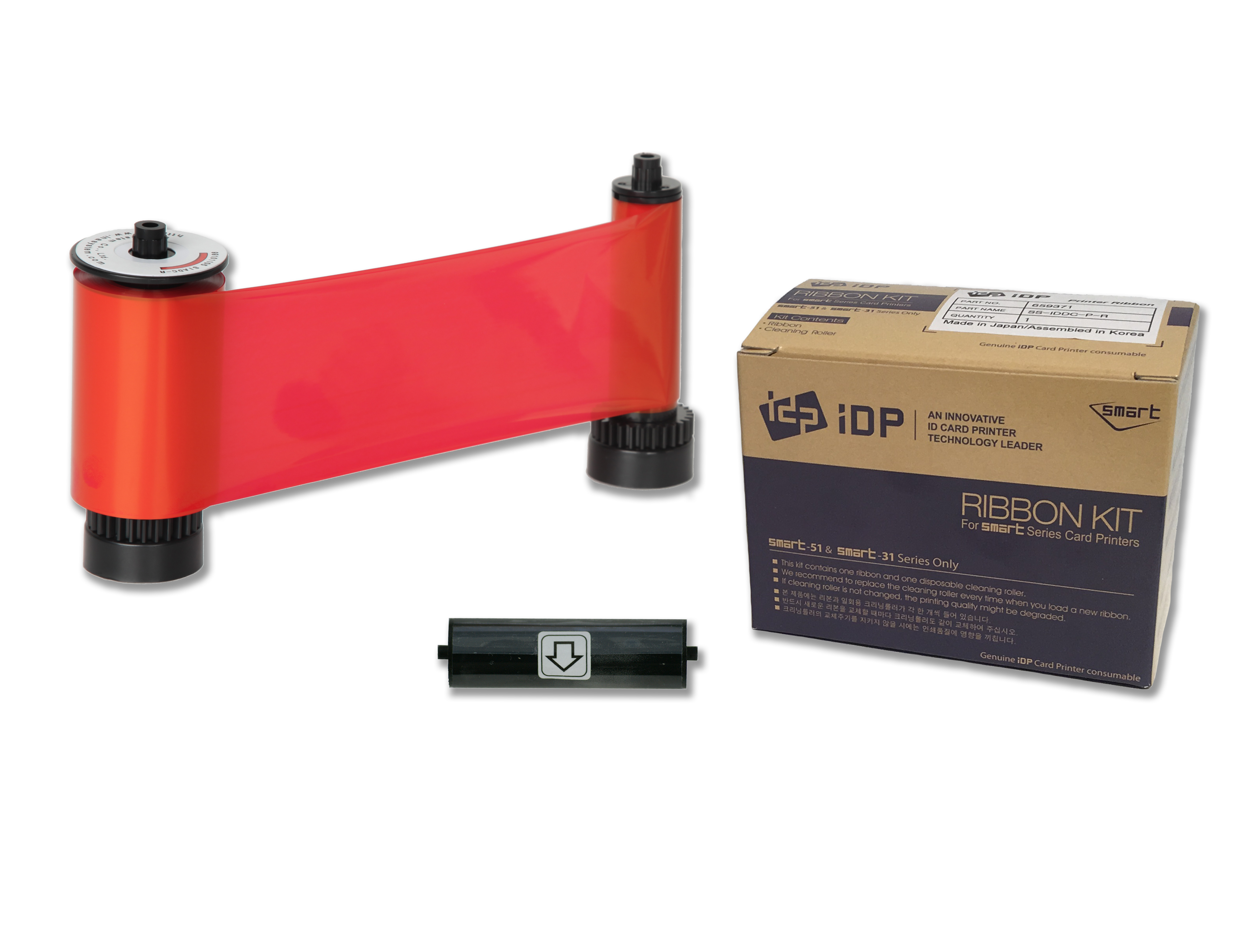 IDP 659371 SS-IDDC-P-R Red Ribbon w/Cleaning Roller – 1200 Prints