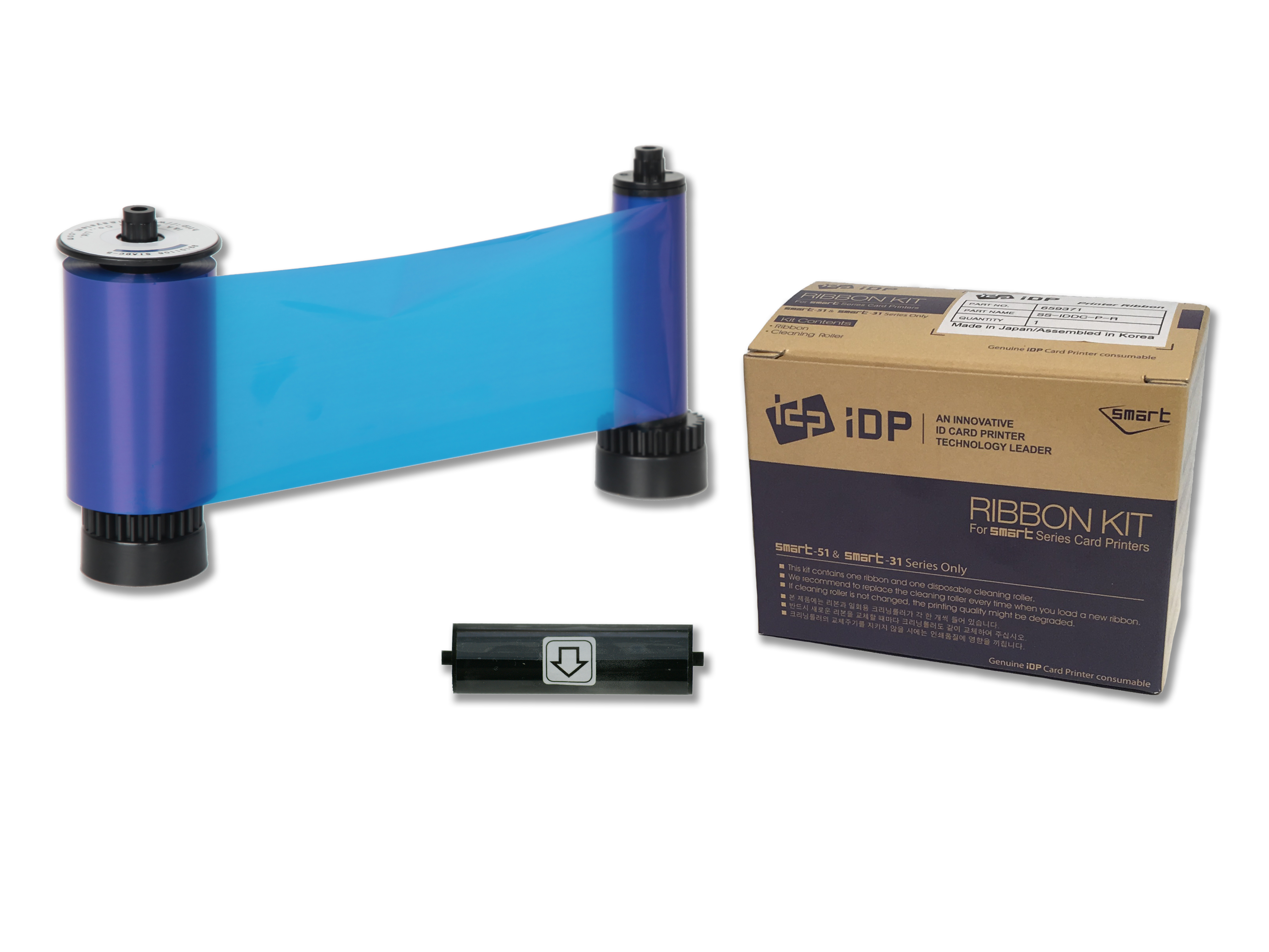 IDP 659372 SS-IDDC-P-B Blue Ribbon w/Cleaning Roller – 1200 Prints