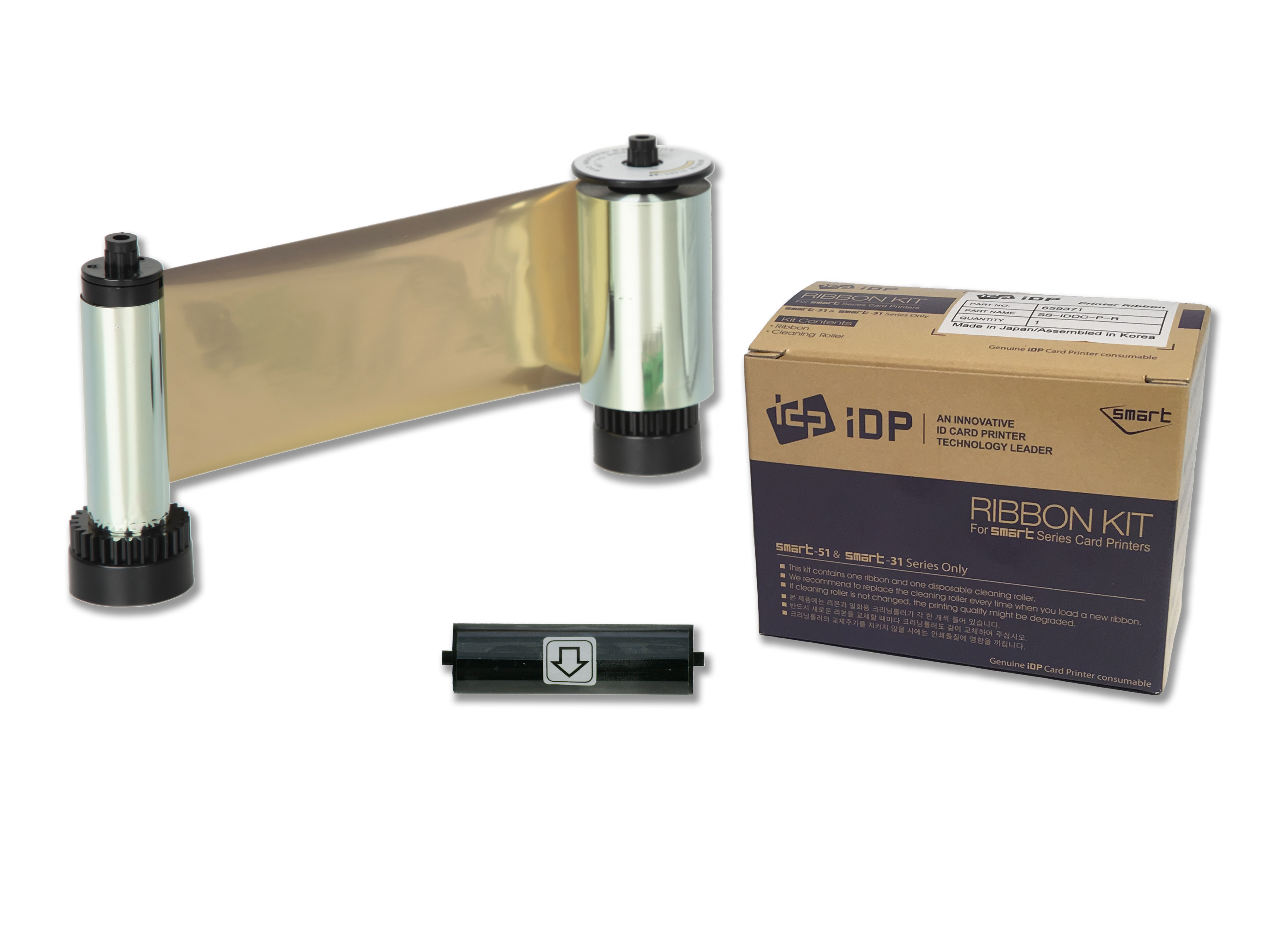 IDP 659374 SS-IDDC-P-MG Metallic Gold Ribbon w/Cleaning Roller – 1200 Prints