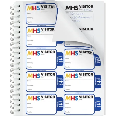 Fully Customizable Adhesive Visitor Badge Book